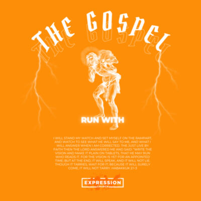 Run With The Gospel - Mens Block (Safety Colours ) T shirt Design